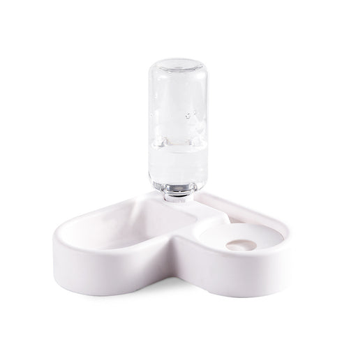 Elegant White Pet Treat & Water Dispenser