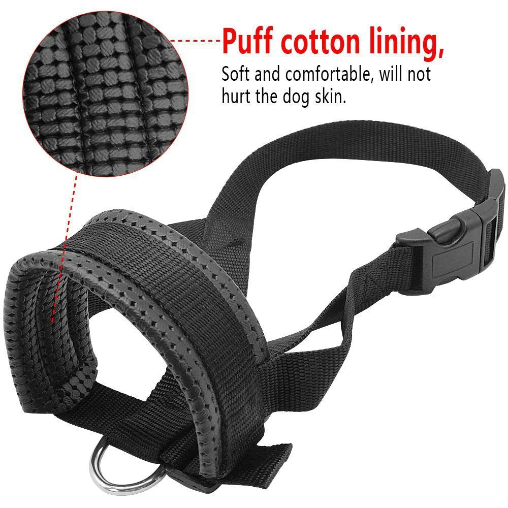 Adjustable Breathable Dog Muzzle – Anti-Bark Nylon Guard for Dogs